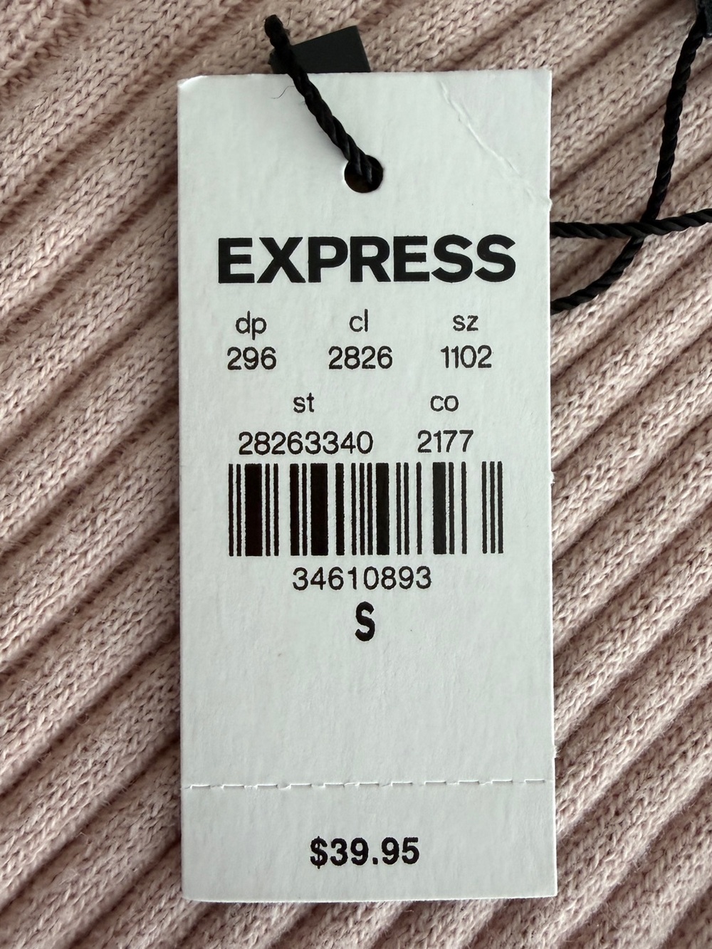 Express Ribbed Button-Front Tank Top in Blush - Picture 3 of 3